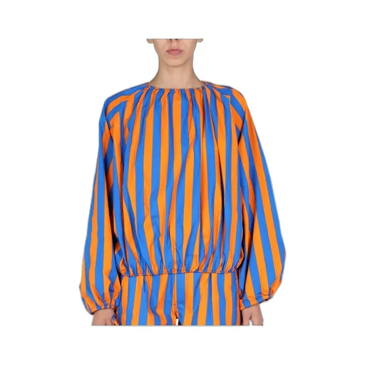 Sunnei Striped Printed Puff-Sleeved Blouse
