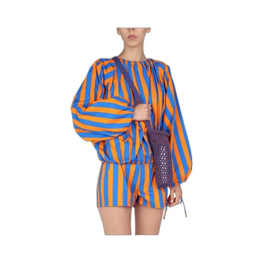 Sunnei Striped Printed Puff-Sleeved Blouse