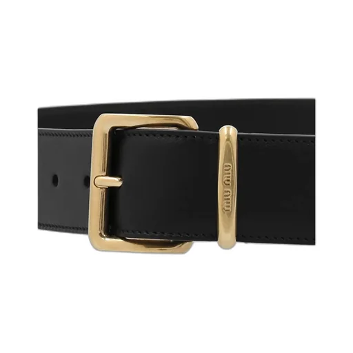 Miu Miu Logo Engraved Buckle Belt