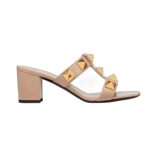 Roman Stud Calfskin Slide Sandal 60 Mm