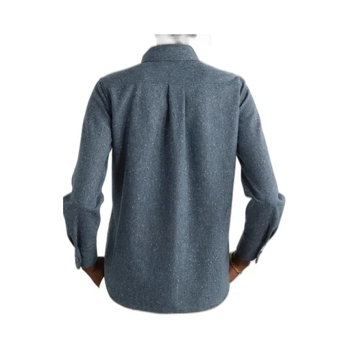 Long-Sleeved Wool Tweed Shirt