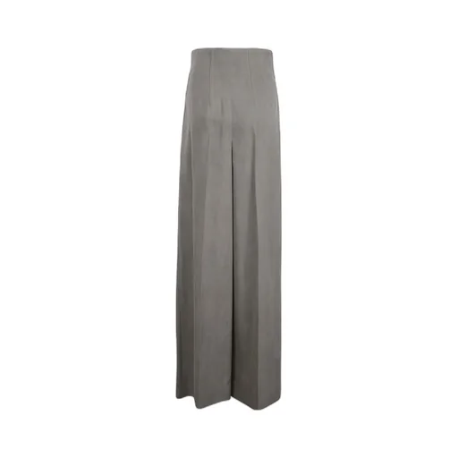 Pleated Wool Wide-Leg Casual Pants