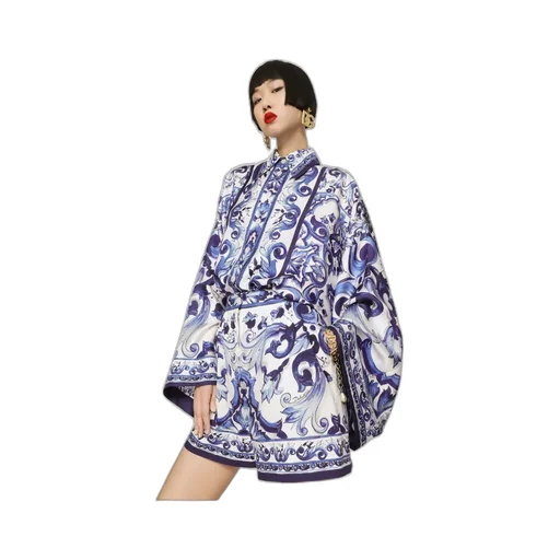 Dolce & Gabbana Majolica-Printed Oversize Shirt