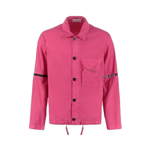 Stone Island Logo Detailed Buttoned Overshirt