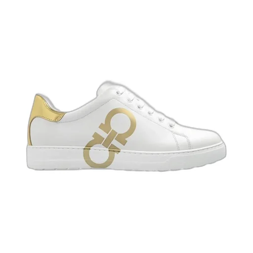 Logo-Print Leather Sneakers