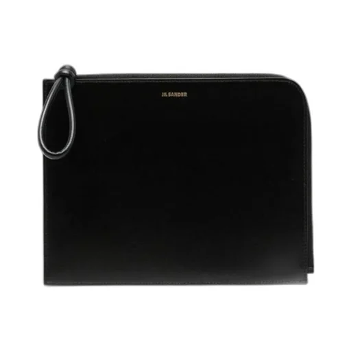 Jil Sander Logo Print Strap Clutch Bag