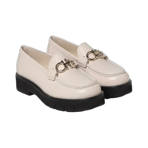 Salvatore Ferragamo Gancini Logo Plaque Loafers