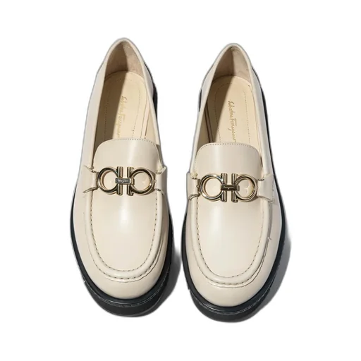 Salvatore Ferragamo Gancini Logo Plaque Loafers