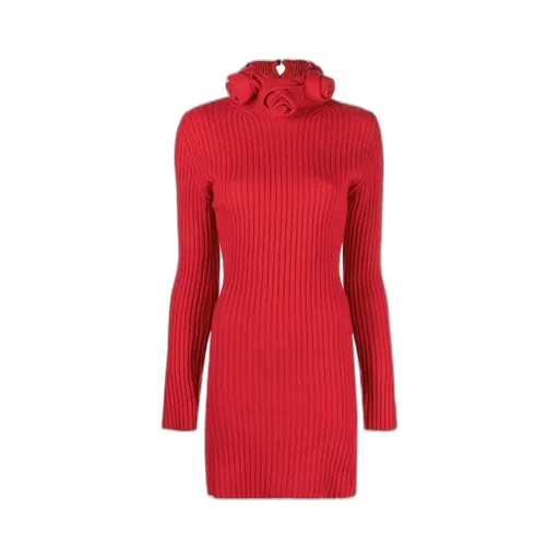 Roll-Neck Wool Mini Dress