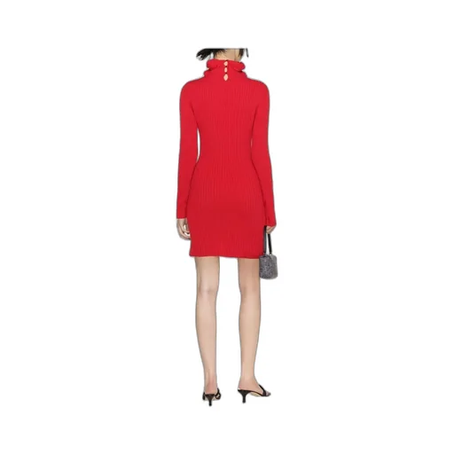 Roll-Neck Wool Mini Dress