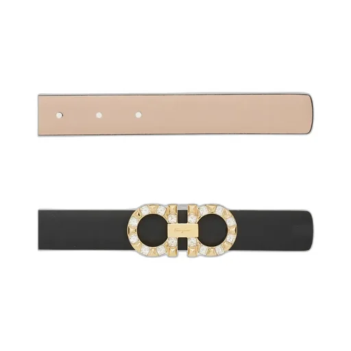 Leather Logo-Plaque Belt