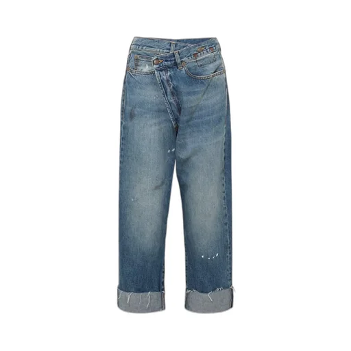 Crossover Asymmetrical Vintage High-Rise Wide-Leg Jeans