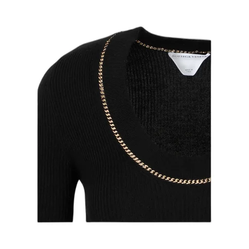 Bottega Veneta Chain Embellished Knitted Dress