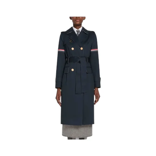 Rwb-Detail Belted Trench Coat