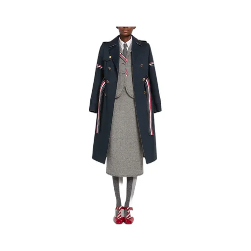 Rwb-Detail Belted Trench Coat
