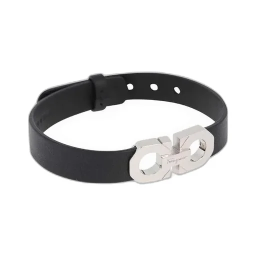 Gancini-Logo Leather Bracelet