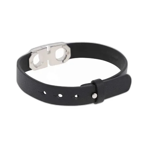 Gancini-Logo Leather Bracelet