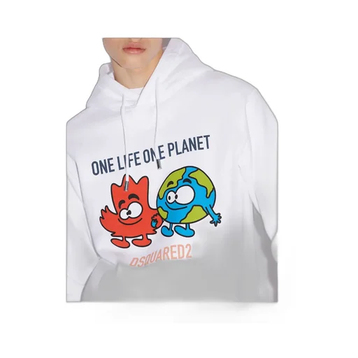 Graphic-Print Drawstring Hoodie