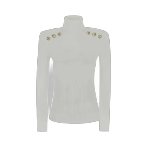 Balmain Button Embellished Turtleneck Jumper