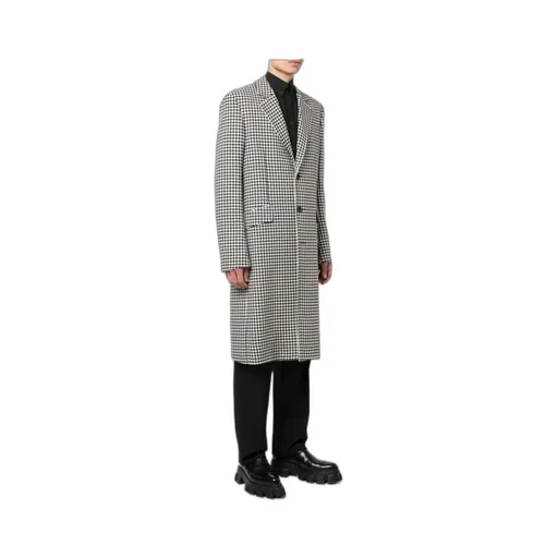 Alexander Mcqueen Houndstooth Single-Breasted Coat