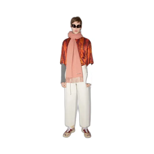 Acne Studios Logo Patch Fringed-Edge Scarf