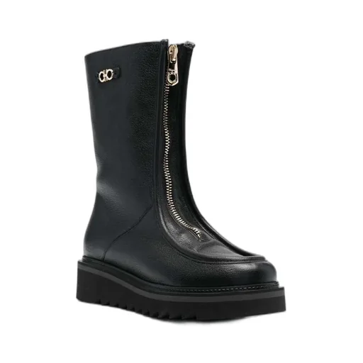 50Mm Zip-Front Leather Boots