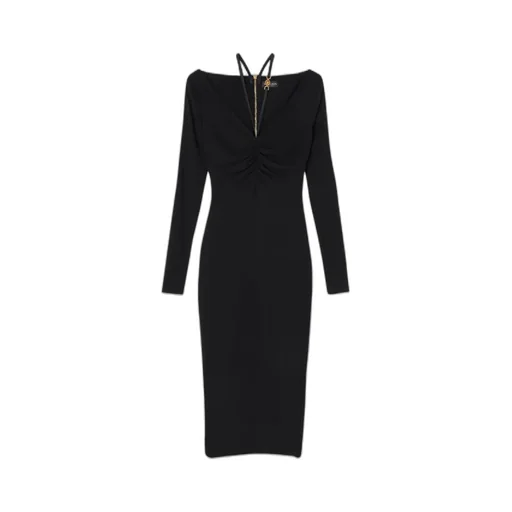 Medusa Head Ruched Midi Dress