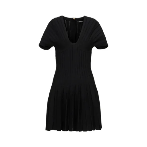 Balmain Pleated Knit Dress