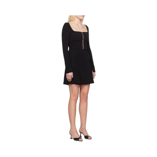 Blumarine Hook Detailed Flared Dress