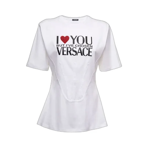 Versace Logo Printed Crewneck T-Shirt