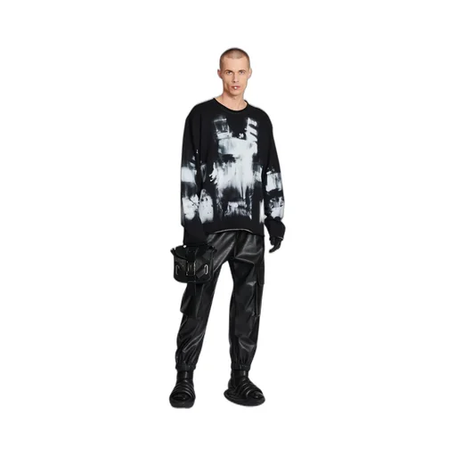 Faux Leather Cargo Trousers