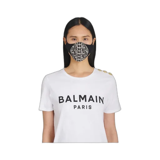 Cotton Mask With Balmain Monogram