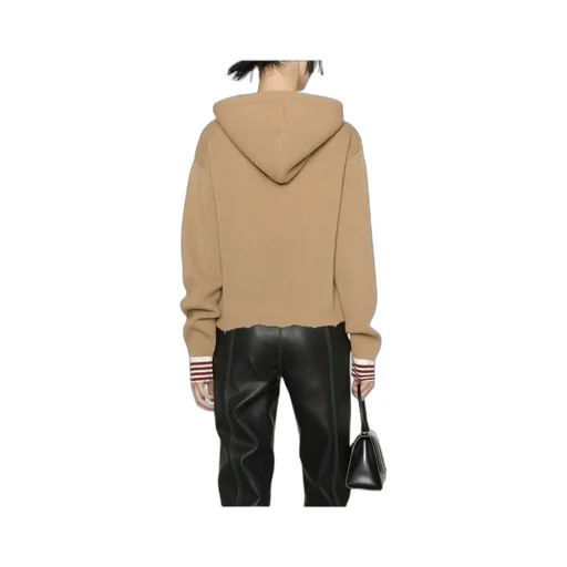 Palm Angels Logo Embroidered Long-Sleeved Knit Hoodie