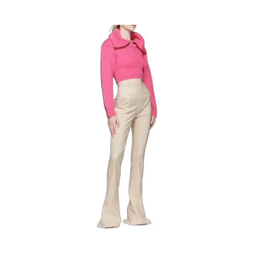 Zip-Up Neck Cropped Jumper