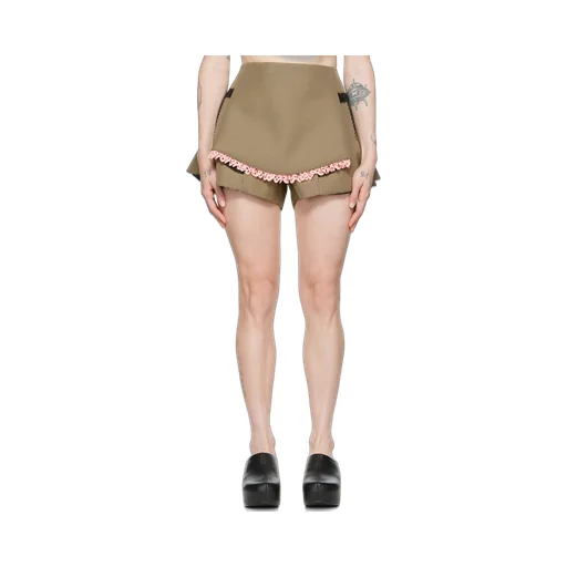 Apron Effect Pleated Detail Shorts