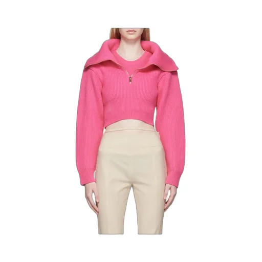 Zip-Up Neck Cropped Jumper