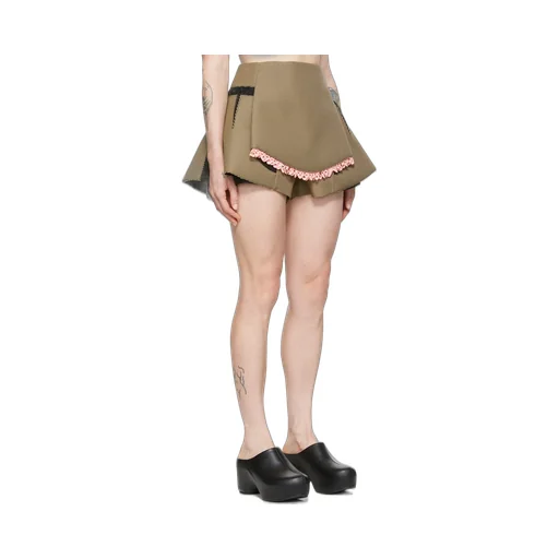 Apron Effect Pleated Detail Shorts