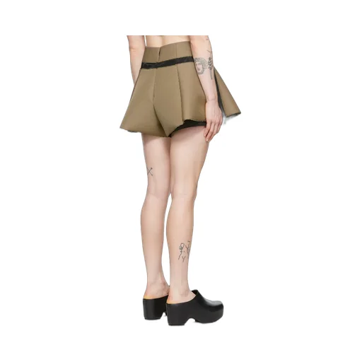 Apron Effect Pleated Detail Shorts