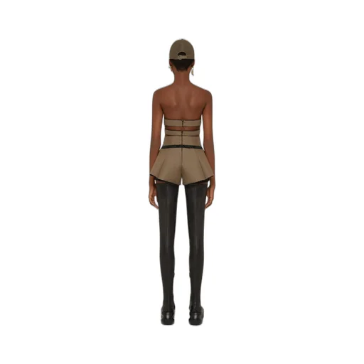 Apron Effect Pleated Detail Shorts