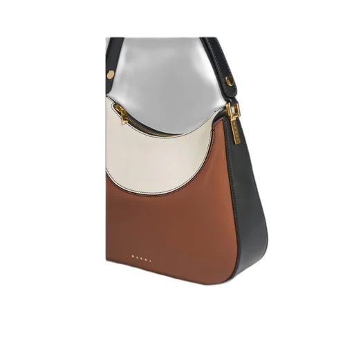Marni Milano Logo Printed Colour-Block Small Shoulder Bag