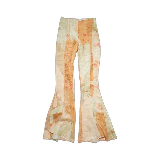 Trompe L'oeil Print Flared Trousers
