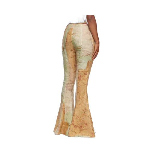 Trompe L'oeil Print Flared Trousers