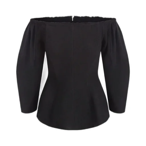 Shoulder Horn Hem Blouse