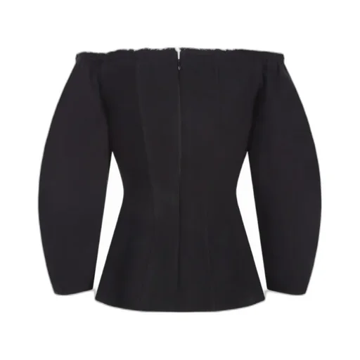 Shoulder Horn Hem Blouse