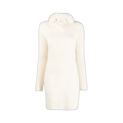 Blumarine Rose Detailed Knitted Mini Dress