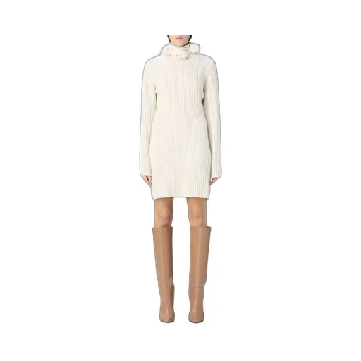 Blumarine Rose Detailed Knitted Mini Dress