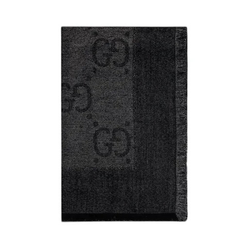 Gucci Monogram Jacquard Frayed-Edge Scarf