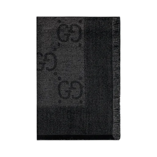 Gucci Monogram Jacquard Frayed-Edge Scarf