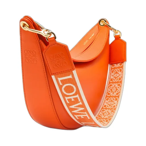 Small Loewe Luna Bag In Satin Calfskin And Jacquard