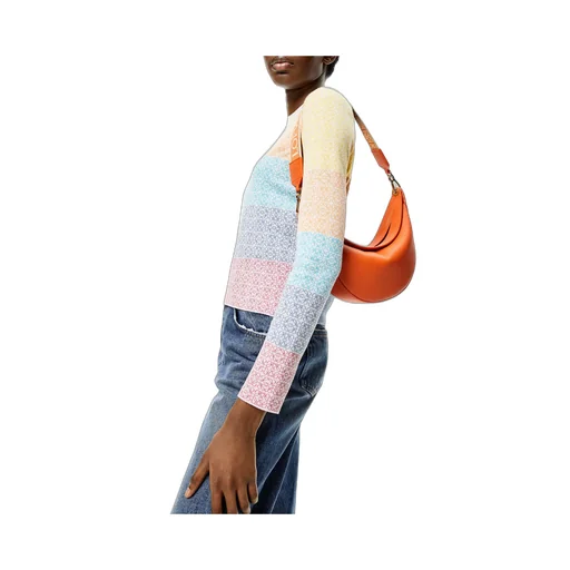 Small Loewe Luna Bag In Satin Calfskin And Jacquard